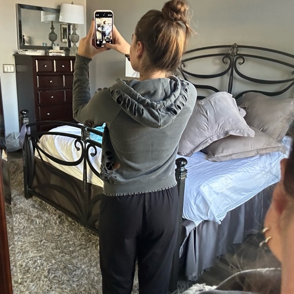 NSF distressed hoodie sweatshirt grey - Picture 6 of 8